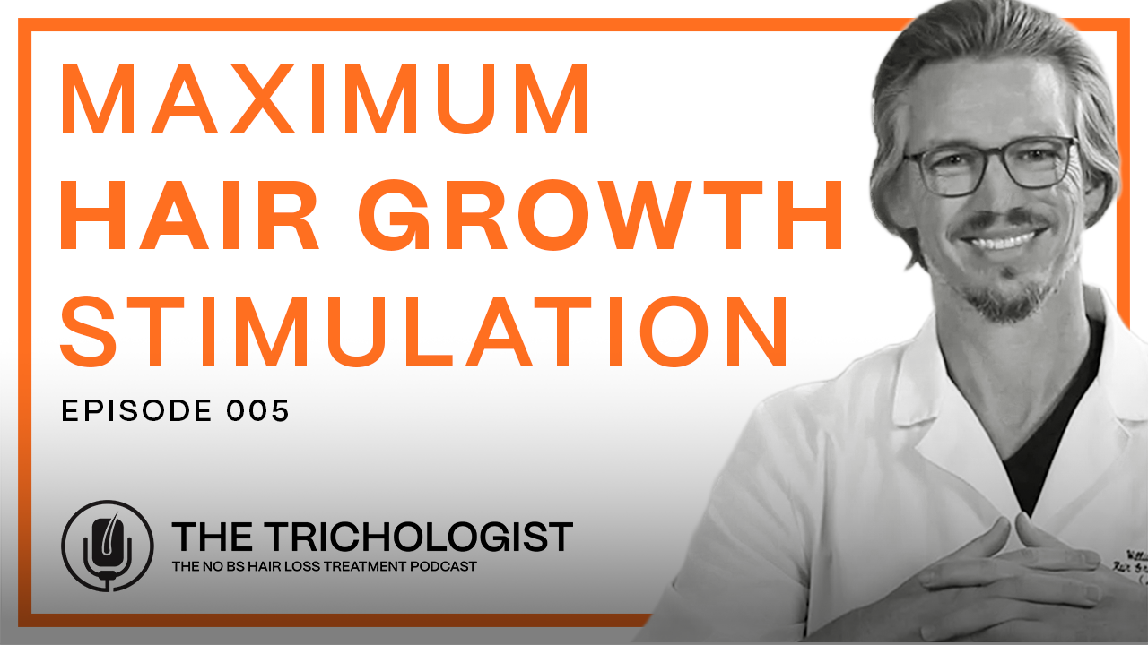 Cover art for episode 5: Minoxidil, Low Level Laser Therapy, PRP & Other Growth Stimulants | The Trichologist Podcast 005